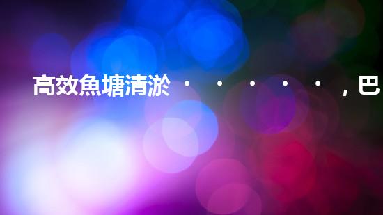 高效魚塘清淤，巴洛仕設(shè)備助力生態(tài)養(yǎng)殖